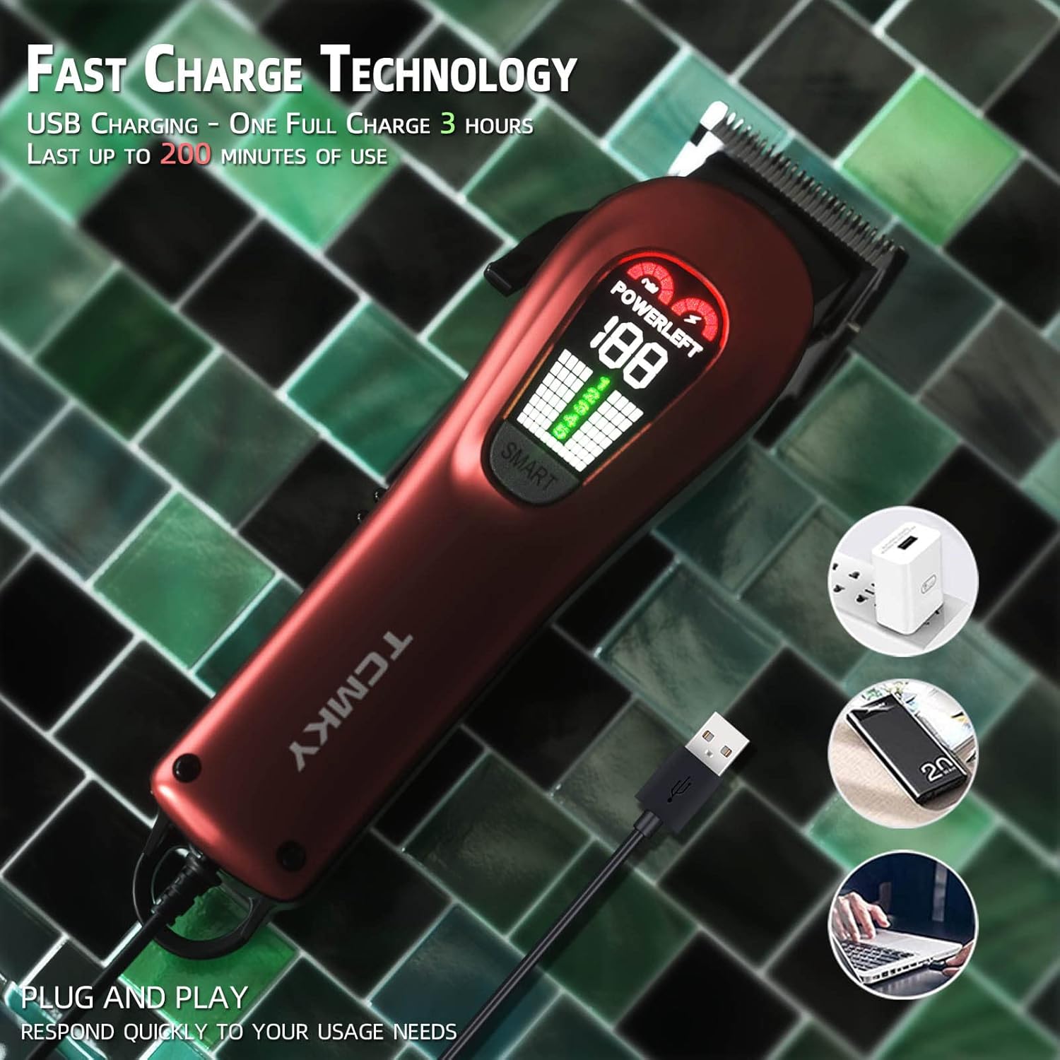 Hair Clippers for Men Professional Clippers for Men Cordless&Corded Barber