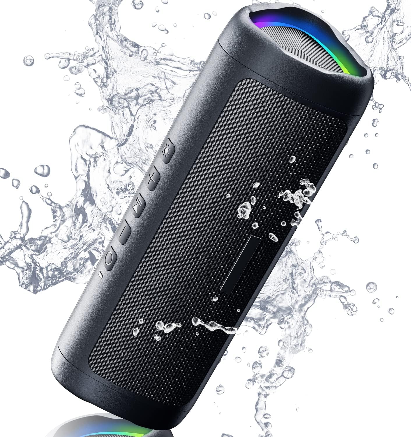 Bluetooth Speaker, 20W HD Sound, Portable Wireless, IPX5 Waterproof, Up to 24H Playtime, TWS, for Home/Party/Outdoor/Camping/Beach Essentials, Birthday Gift for Fathers Day Men Dad Husband (Black)