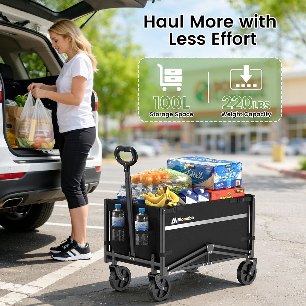 Blomoba Collapsible Wagon Cart, Flexible Handle, Portable FREE SHIPPING!