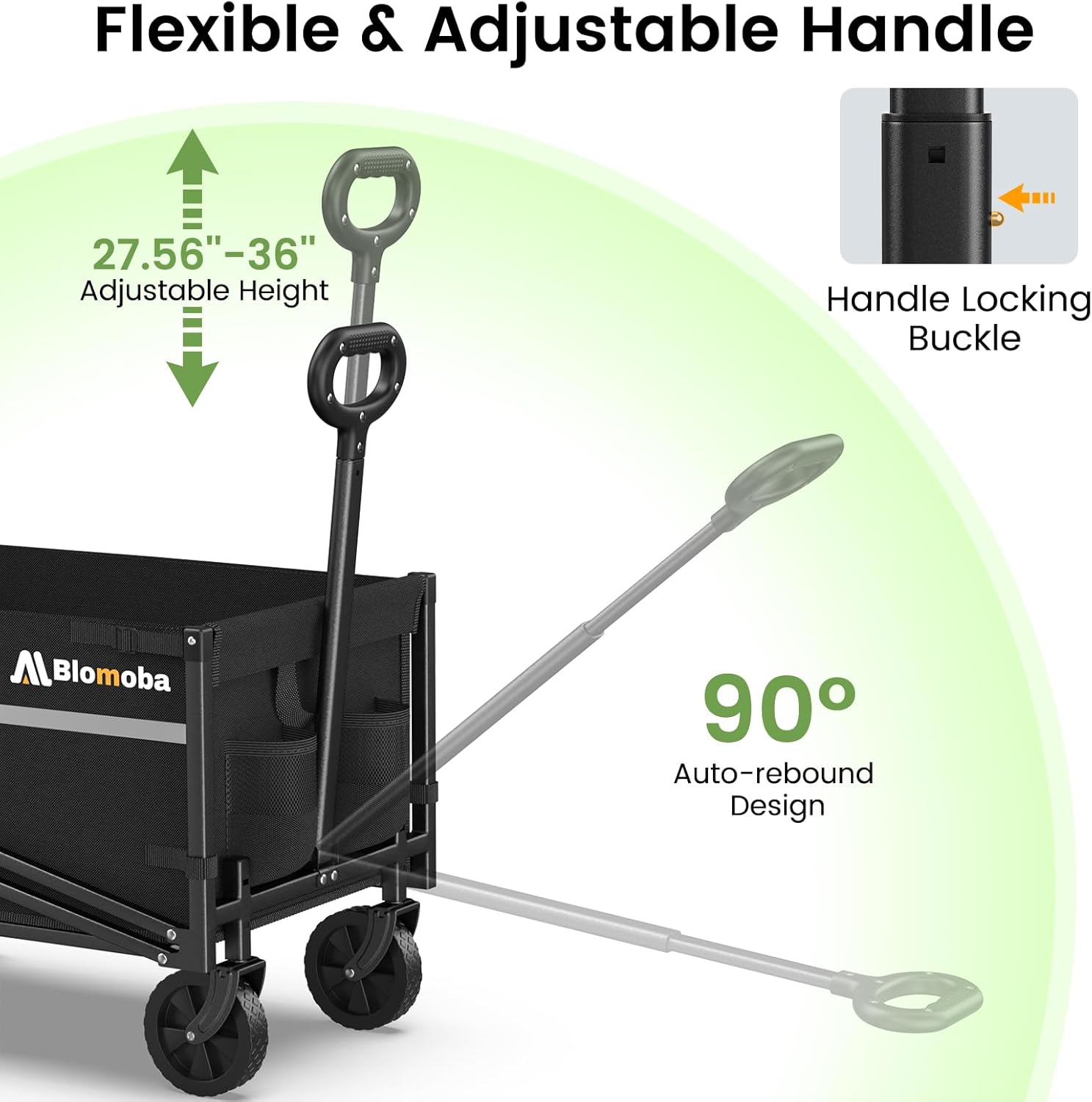 Blomoba Collapsible Wagon Cart, Flexible Handle, Portable FREE SHIPPING!